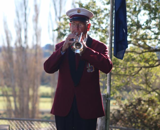 Ray Walker played Last Post at Oamaru dawn service and Maheno's service. PHOTO: KAYLA HODGE