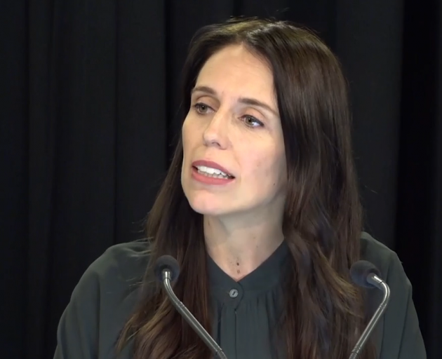 Prime Minister Jacinda Ardern speaking to reporters today. Photo: NZ Herald