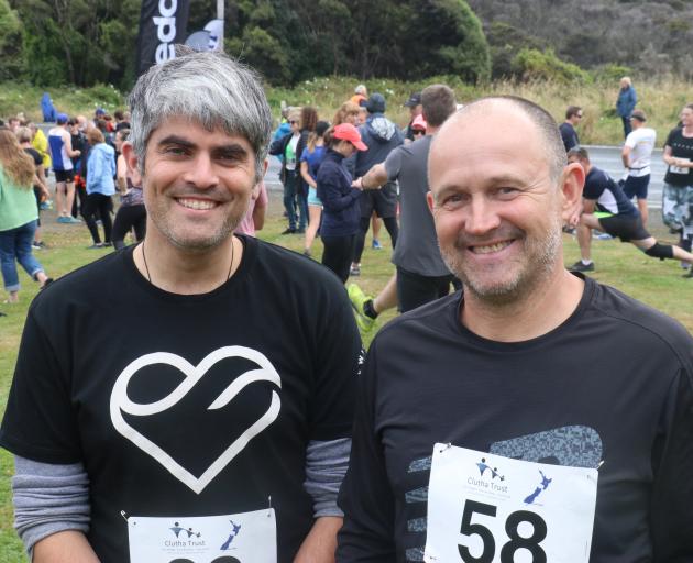 With Wildlife Hospital Dunedin Trust board chairman Steve Walker before running the 15.5km...