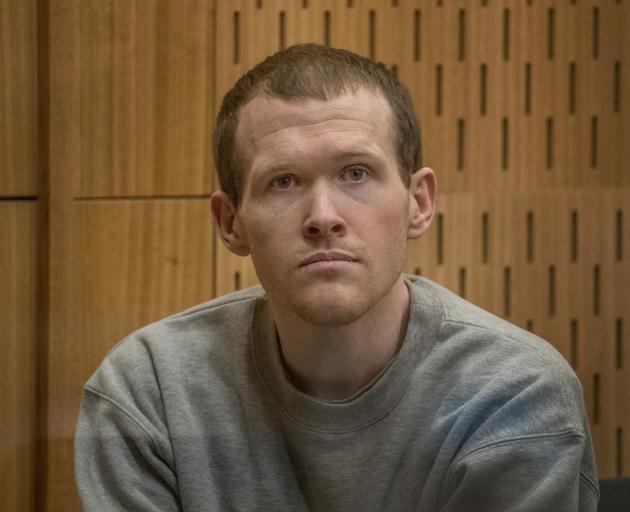 Brenton Tarrant on the first day of his sentencing in Christchurch.  Photo: Pool via Reuters 