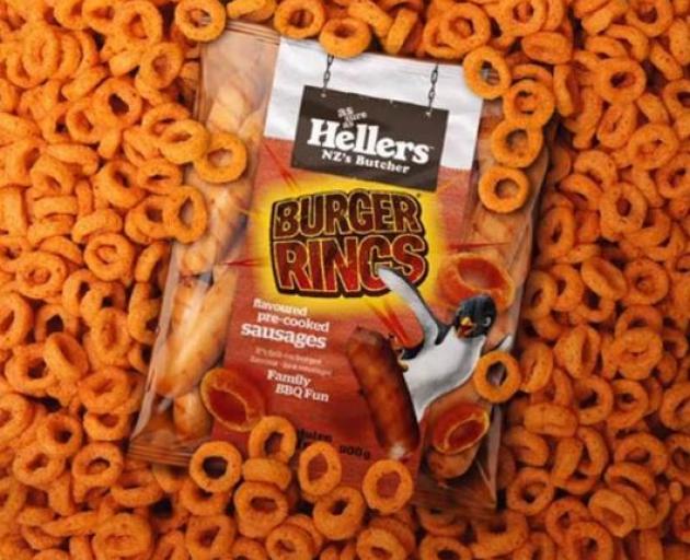 The Burger Ring-flavoured sausages. Photo: Supplied