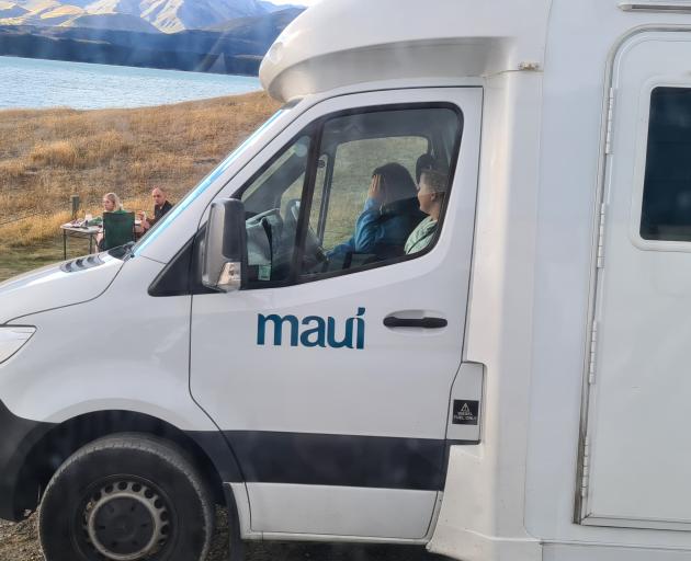 Occupants of the campervan hiding their faces after overtaking into oncoming traffic at 140kmh....