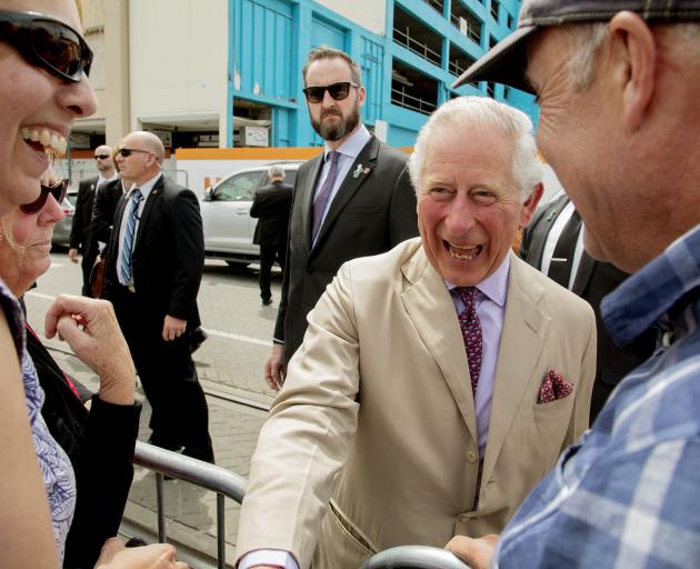 Prince Charles at Cathedral Square on Friday. Photo: Geoff Sloan