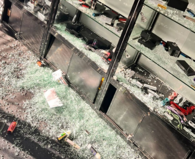 The ram raid of Vapeology in Shirley, Christchurch. Photo: Supplied