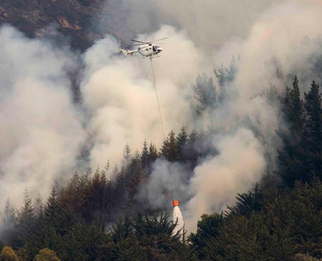 The fire in the Port Hills began on Monday night. Photo: Christchurch City Council 