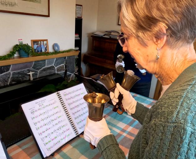 The Christ Church Cathedral Hand Bell-Ringer's recovered their bells from the post-quake rubble....