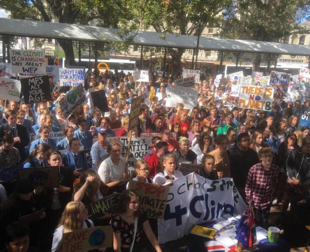 Dunedin pupils gathered in the Octagon on March 15 as a part of the global Strike 4 Climate....