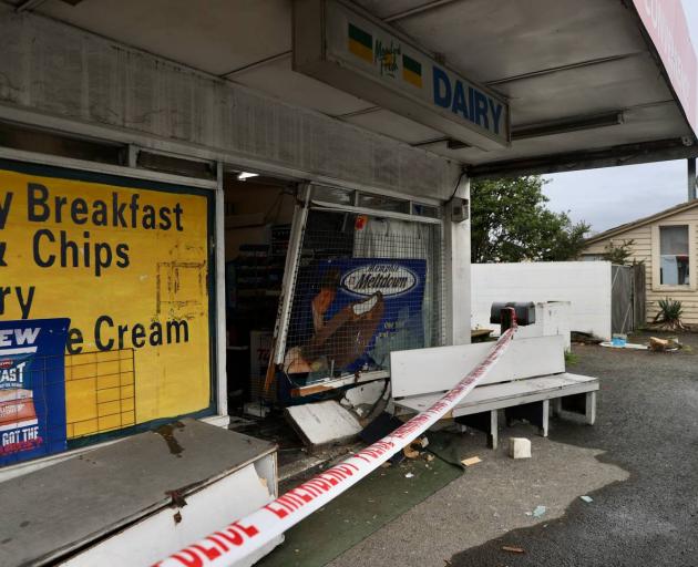 Another ram-raid took place at the convenience store on Pound Rd, Yaldhurst. Photo: George Heard
