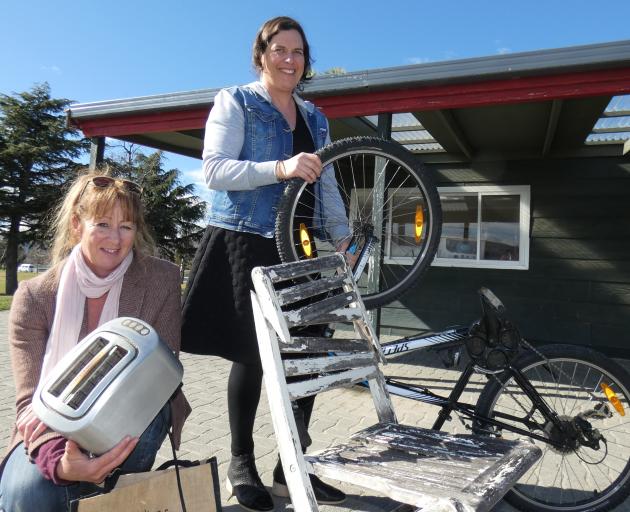 Connect Cromwell’s Jill Herron (left) and George Affleck show some everyday items that can be...