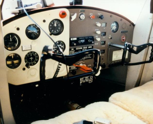 The interior of the Cessna 150 ZK-CGI which Robert Bakhuis, a trainee pilot, stole, flew to...
