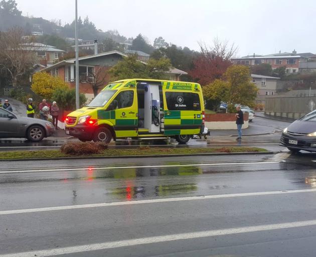 The Kaikorai Valley College pupil hit by the truck was treated by St John at the scene. Photo:...