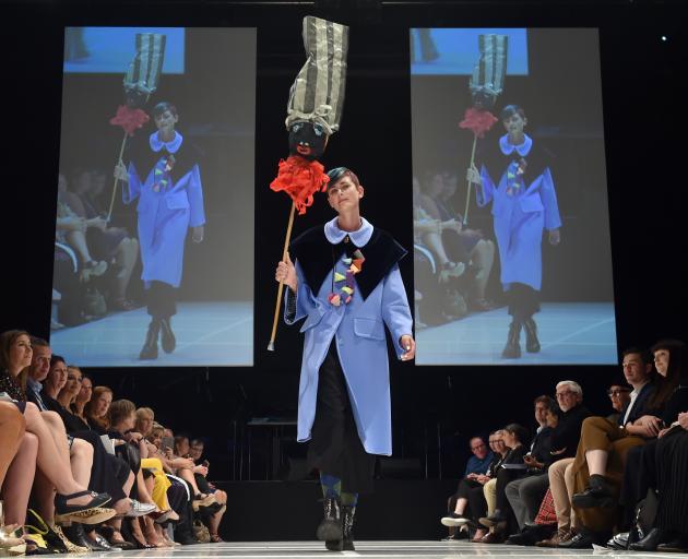 A model features designs from Dada at this year's show. PHOTO: PETER MCINTOSH