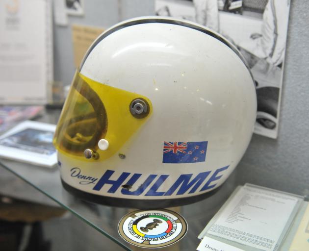 Dr Palenski is not sure when exactly Denny Hulme would have worn this helmet, but says it is rare...