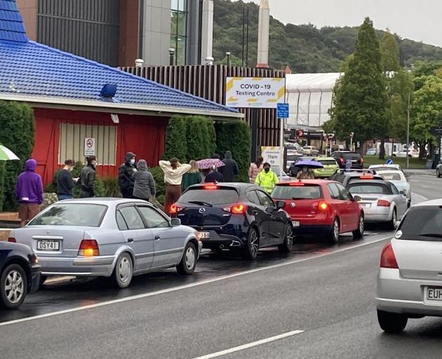 There have been big queues at testing sites in Dunedin this week. IMAGE: THE SOUTH TODAY