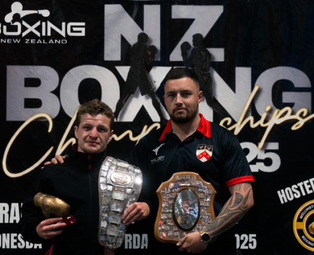 Thomas Harford was presented with the Jameson Belt while his trainer, Devan Campbell, took home...