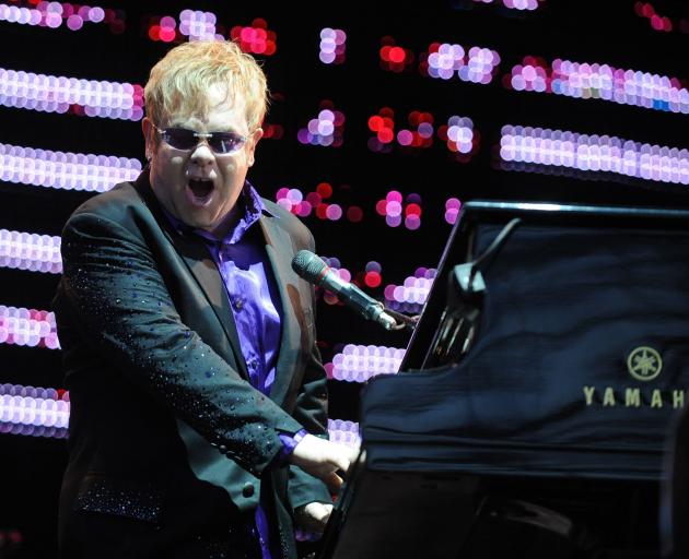 Elton John performs at Forsyth Barr Stadium. Photo: Craig Baxter