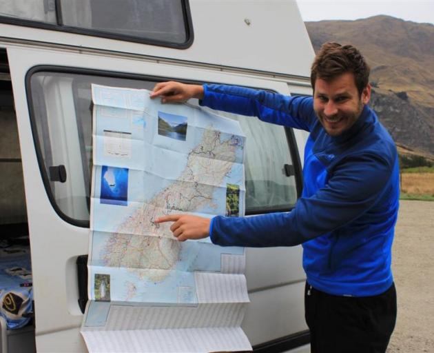 David Dvorak, of the Czech Republic, says he has used the CamperMate app to find campsites throughout the South Island.