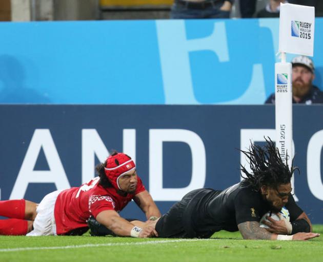 Ma'a Nonu scores in his 100th test as the All Blacks beat Tonga 47-9. Photo: Reuters