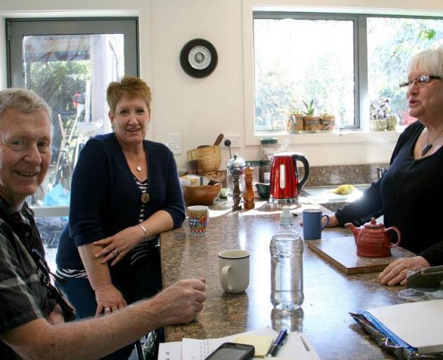 Peter (left) and Francie (right) with carer Rachel Greer  in the renovated self contained flat in the Diver home. Photo by Liam Cavanagh.