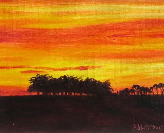 “Waianakarua sunset II”, by Liz Abbott