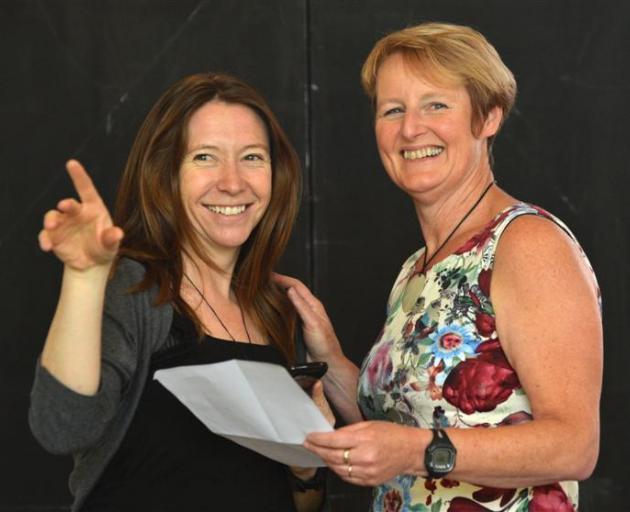 Cindy Diver and Susie Lawless go over the script of "The Keys are in the Margerine".
