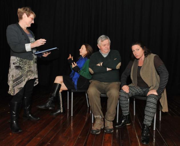 Susie Lawless, Cindy Diver, Dougal Stevenson and Julie Edwards star in “The Keys are in the Margarine”. Photo by Gregor Richardson.