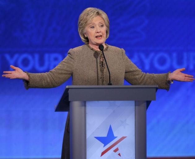 Hillary Clinton at the debate in New Hampshire. Photo: Reuters