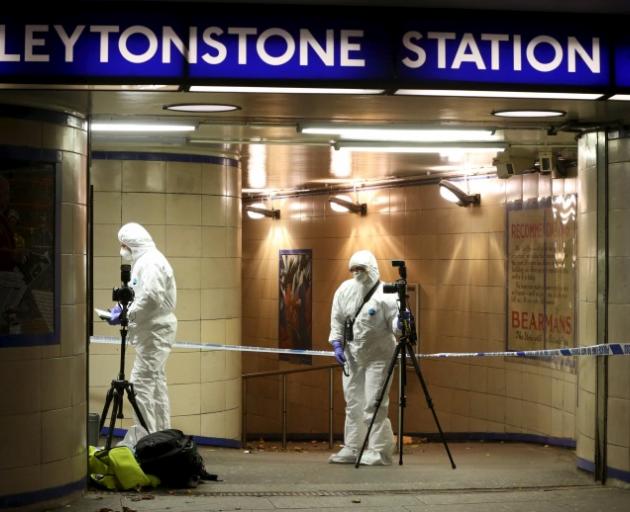 The east London station was cordoned off after the attack. Photo: Reuters 