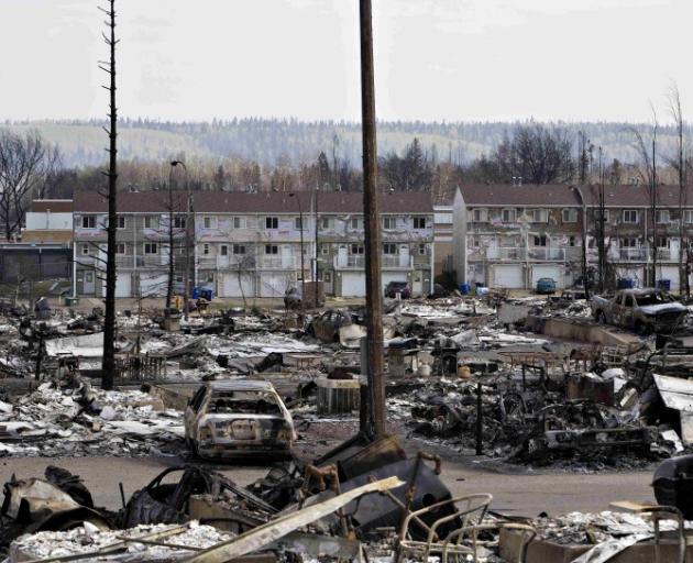 The devastated neighbourhood of Abasand in Fort McMurray. Photo: Reuters 