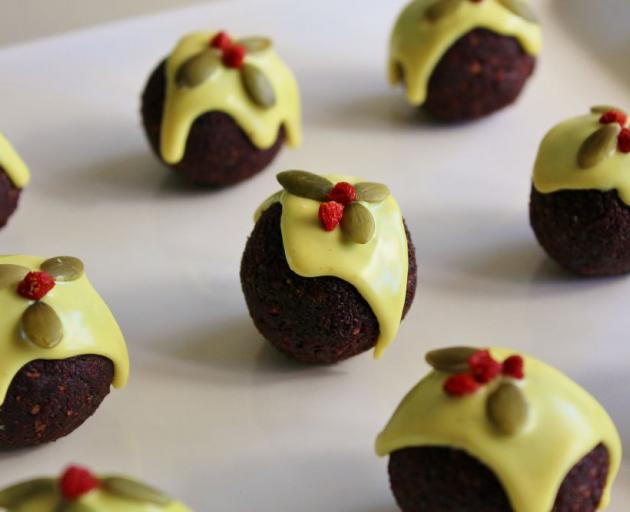 Christmas pudding bliss balls. PHOTO: NICOLA BROWN