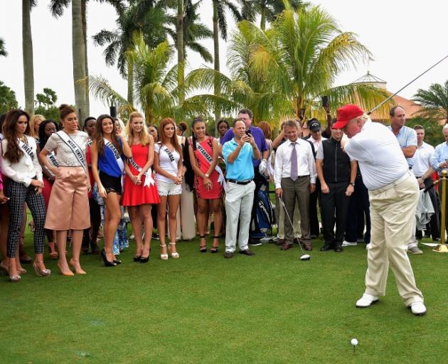 Donald Trump at the Miami course last year. Photo: Getty Images 