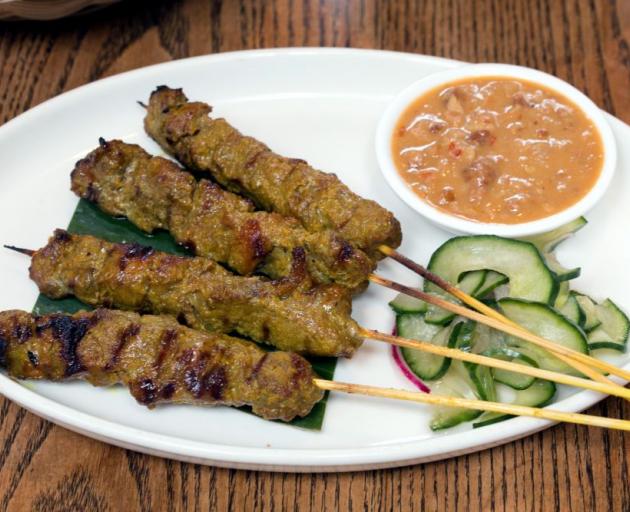 Spiced lamb satay. Photo: Lara Moss