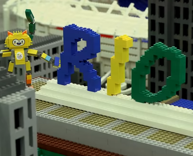 About 1 million Lego bricks were used to create the Olympic model. Photo: Twitter 