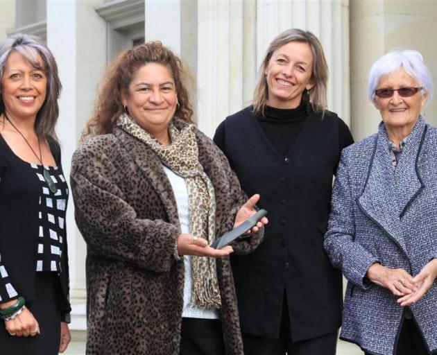 From left: Kaihautu of Te Runanga o Moeraki Mary Anne Tipa, Waitaha trustees Greta Te Maiharoa-Brand,  Kelli Te Maiharoa and Waitaha Trust chair Anne Te Maiharoa-Dodds. PHOTO: HAMISH MACLEAN