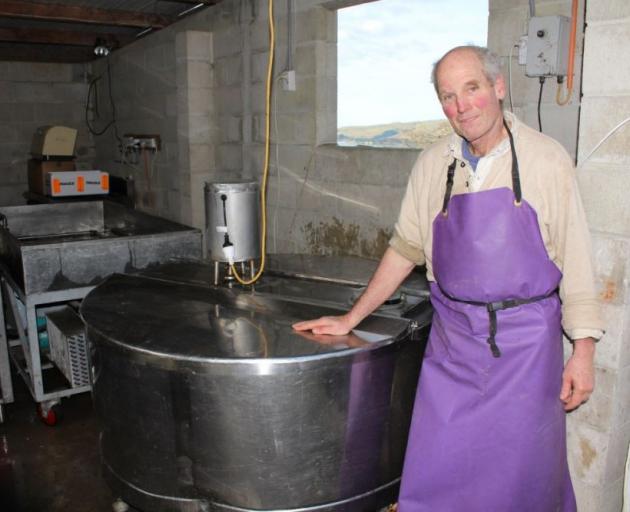 Port Chalmers dairy farmer Merrall MacNeille is in the process of installing a  vat and equipment that will heat milk to the temperatures required to allow him to sell again. Photo: David Beck