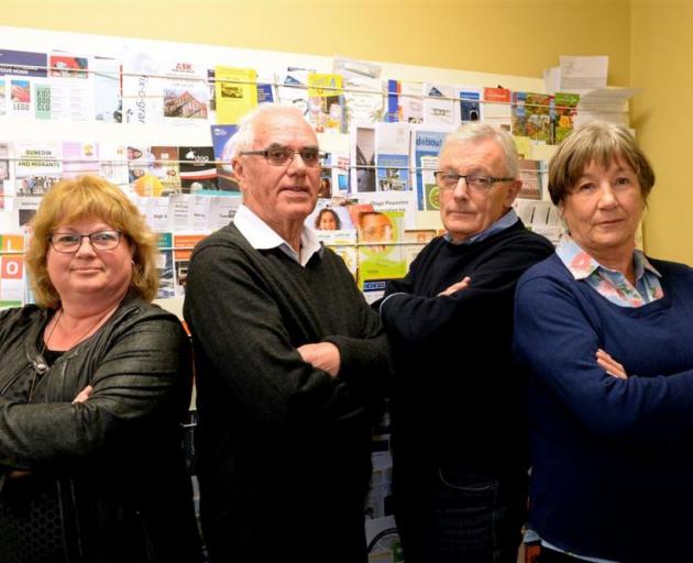 Citizens Advice Bureau, Dunedin, consumer issues team members (from left) Julie Coward, Graeme Marshall, Kevin Flaherty and Christine Thomson. Photo: Linda Robertson