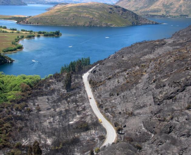 Looking east towards Emerald Bay, Glendhu Bay, Roys Peninsula and Wanaka township from above the...