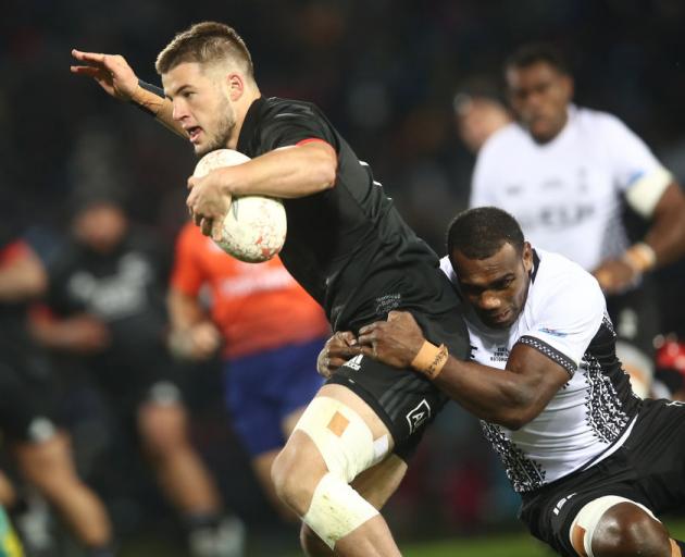 Alex Nankivell scored a try for the Maori All Blacks in their clash with Fiji in Rotorua. Photo:...