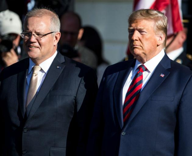 Scott Morrison with Donald Trump at the White House in September. Photo: Getty Images 