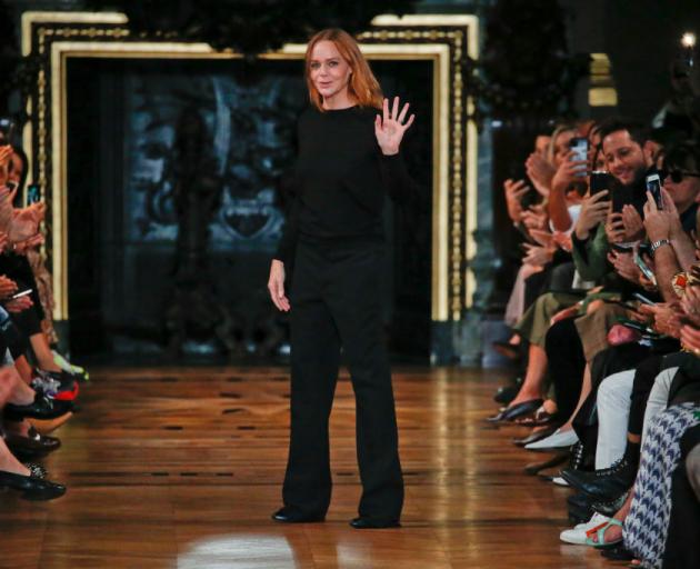 Stella McCartney acknowledges the audience in Paris. Photo: Getty Images 