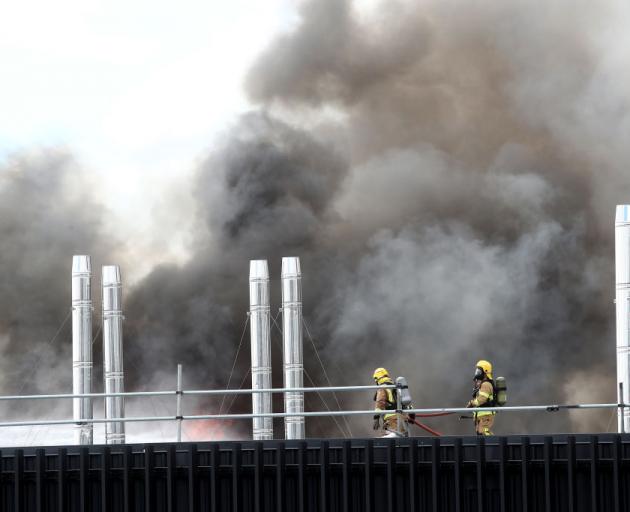 The blaze began on the convention centre's roof and spread to the sixth floor. Photo: Getty Images 