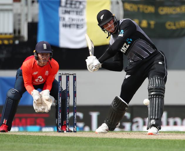 Martin Guptill clobbered a 20-ball-50 to get NZ off to a flying start. Photo: Getty Images  