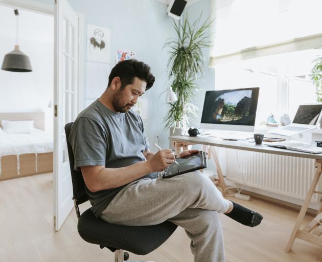 Suits are out and sweatpants in as more people have to work from home due to Covid-19. Photo:...