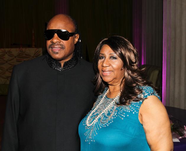Stevie Wonder and Aretha Franklin at a ceremony in 2012. Photo: Getty Images