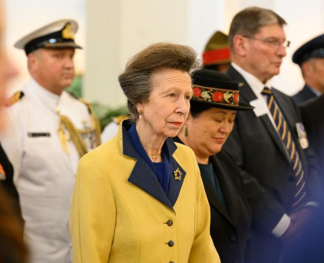 Princess Anne attended a Service of Remembrance at the Pukeahu National War Memorial in...