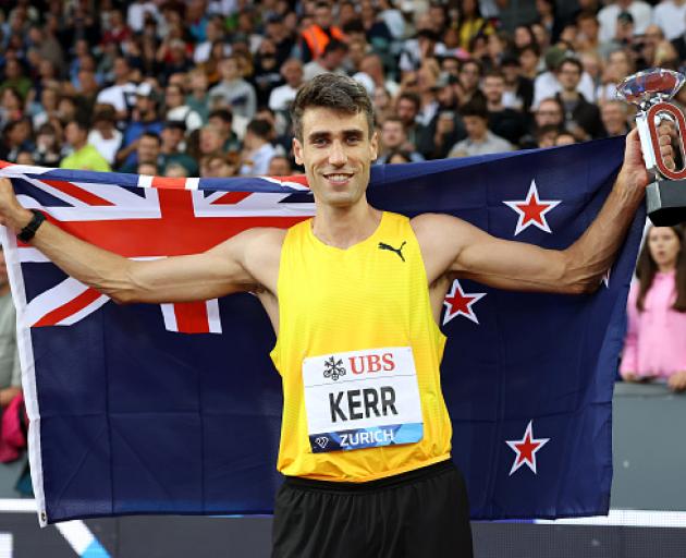 Hamish Kerr after winning the men's high jump final at the Diamond League in Zurich. Photo: Getty...