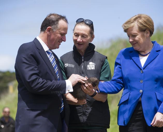 In November 2014 Angela Merkel visited Motutapu Island where she released a kiwi into the...