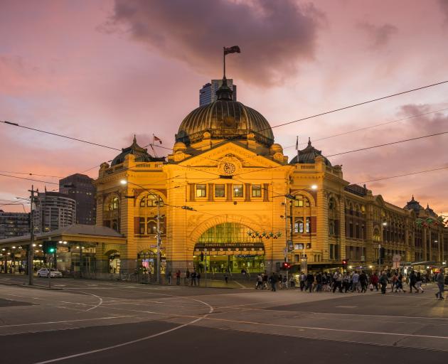 The grand Flinders Street Station opposite Federation Square in the heart of Melbourne. Photo:...