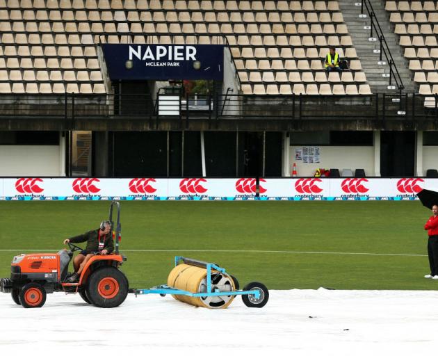 Groundstaff could not get McLean Park into suitable condition for the game to go ahead. Photo Getty