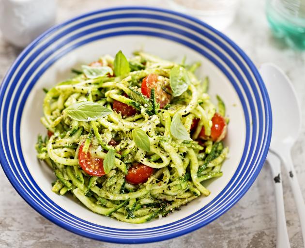 Zucchinis can be cut with a spiraliser to make zucchini noodles. Photo: Getty Images